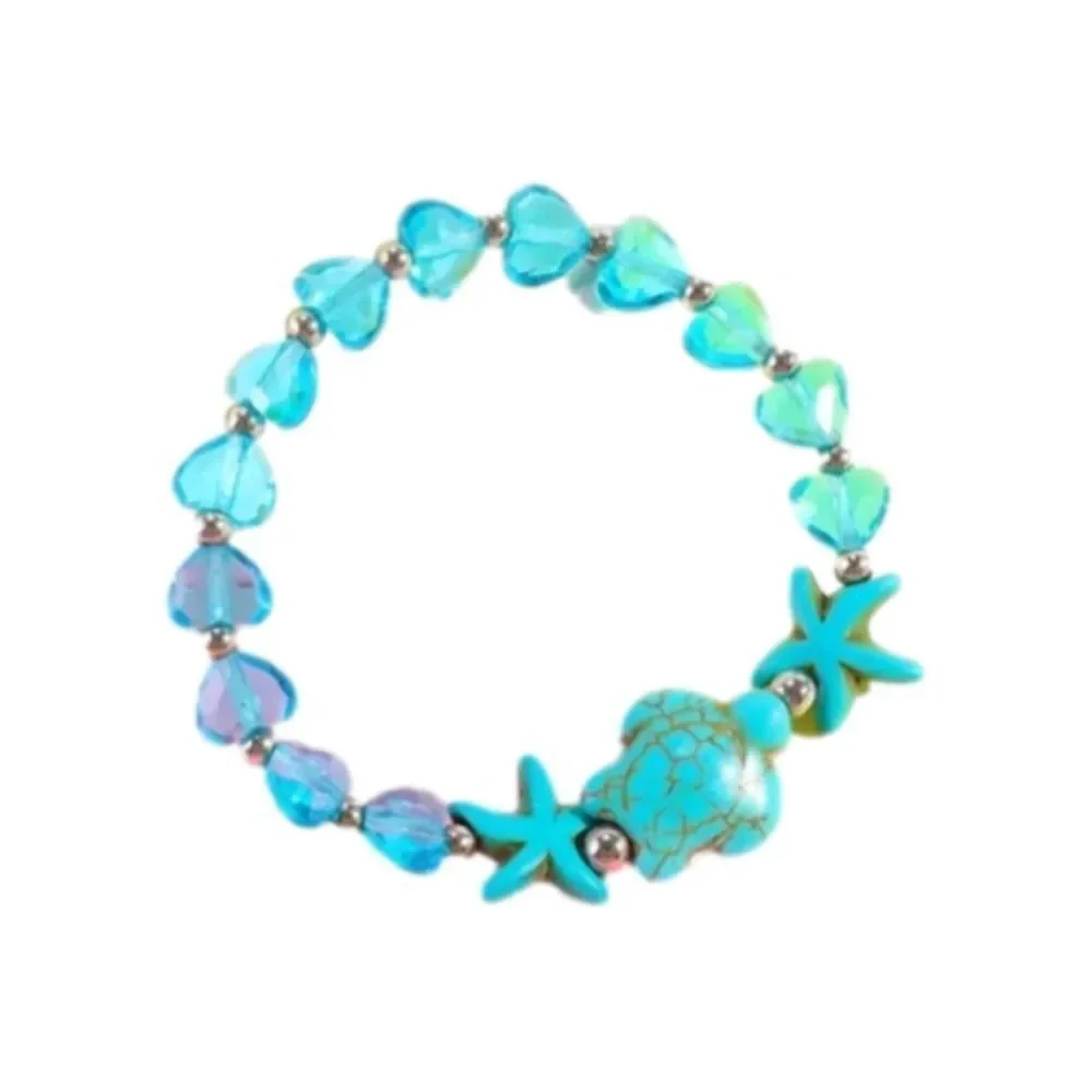 Girls Turtle starfish charm bracelet